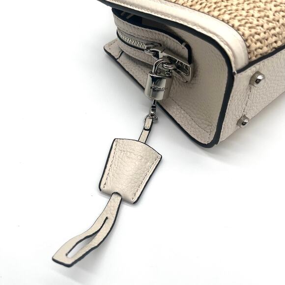 COACH NWOT Micro Zoe with Lock & Key, Woven Straw Bag - Picture 5 of 14